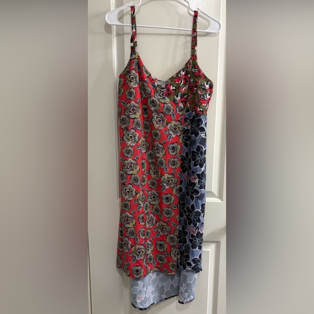 Kut from the Kloth Red and Green Floral Hi Low Flowy Sundress